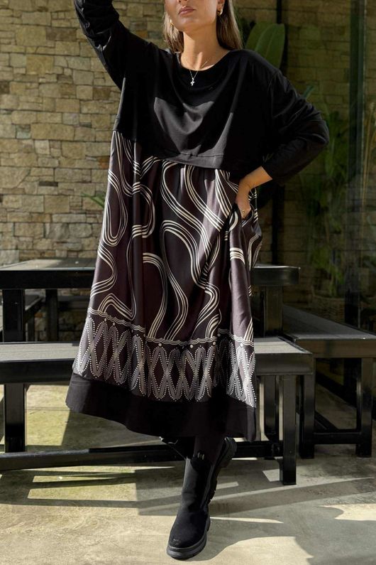 Dominian Smock Dress Wave